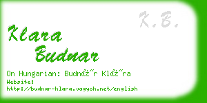 klara budnar business card